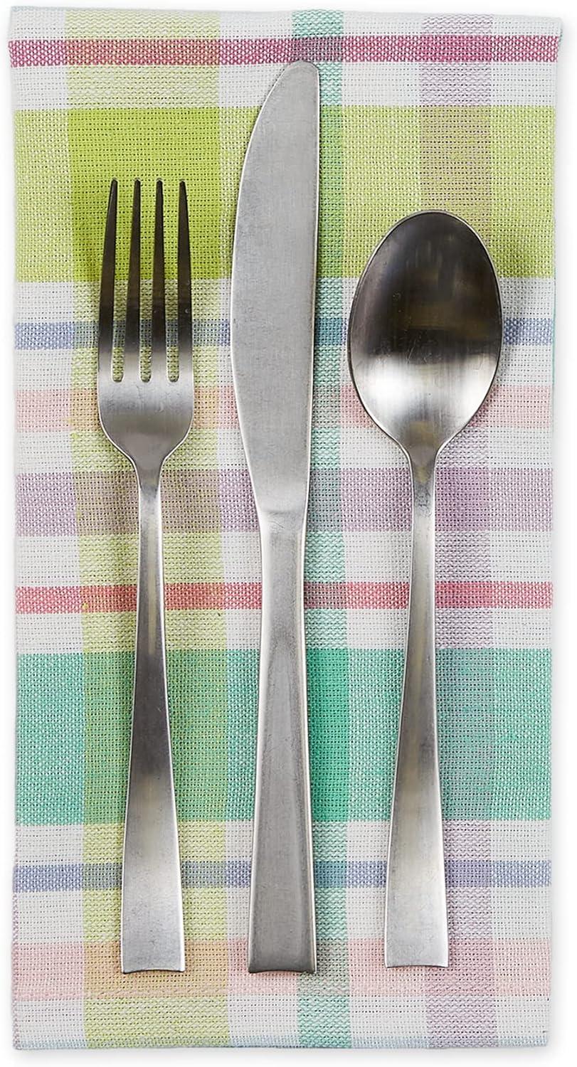imageDII Cotton Plaid Napkin Set Machine Washable 20x20 Spring Time 6 CountSpring Time