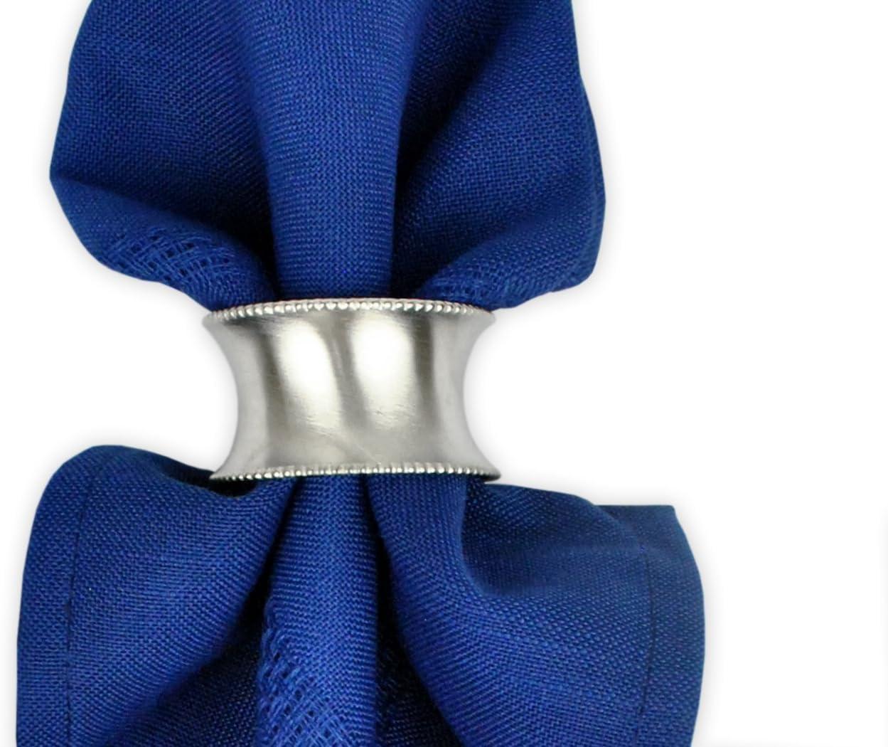 imageDII Decorative Assorted Silver Napkin Ring Set One Size Silver Textured Square 6 CountBeaded Silver