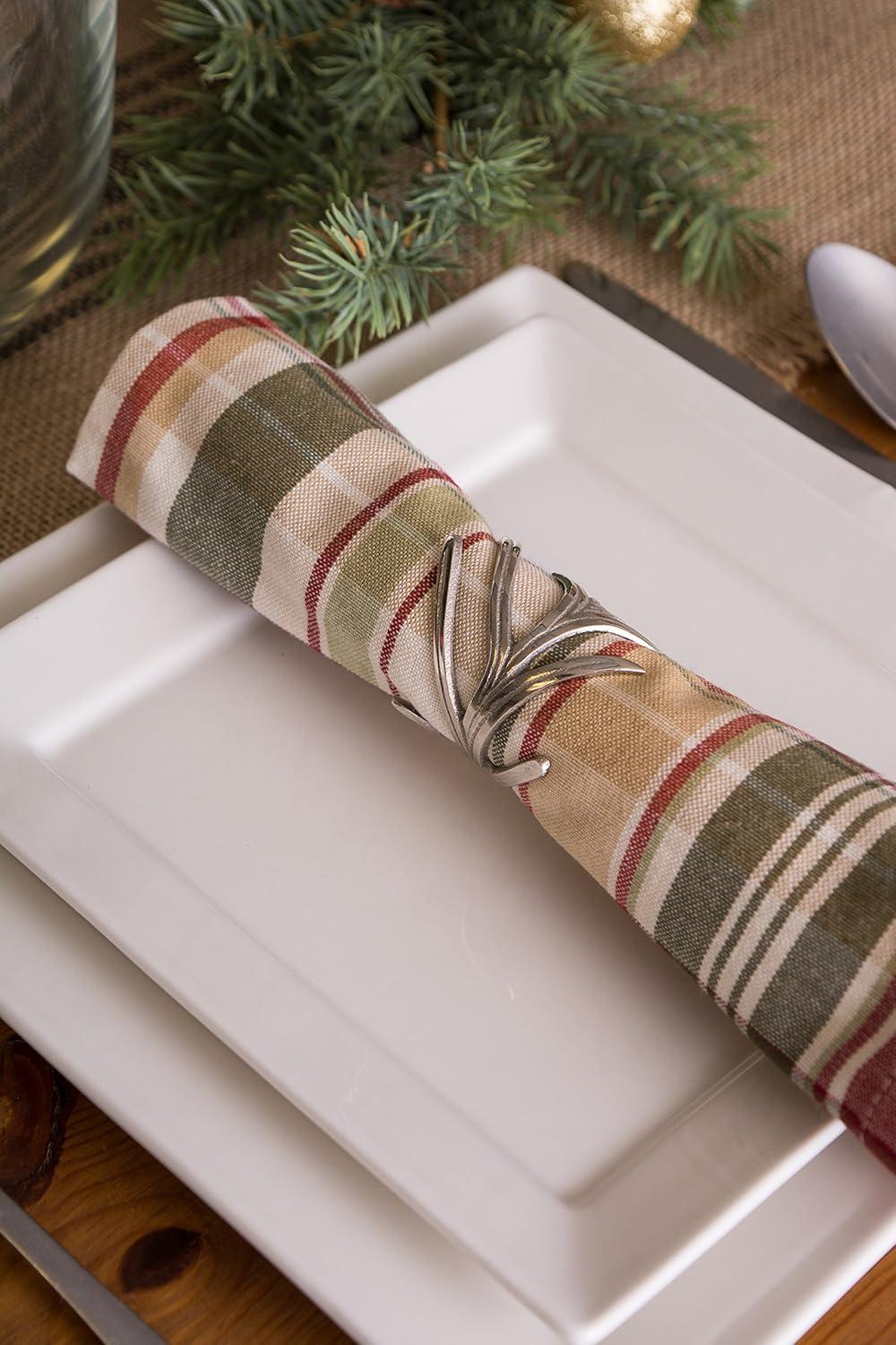 imageDII Decorative Assorted Silver Napkin Ring Set One Size Silver Textured Square 6 CountBranch