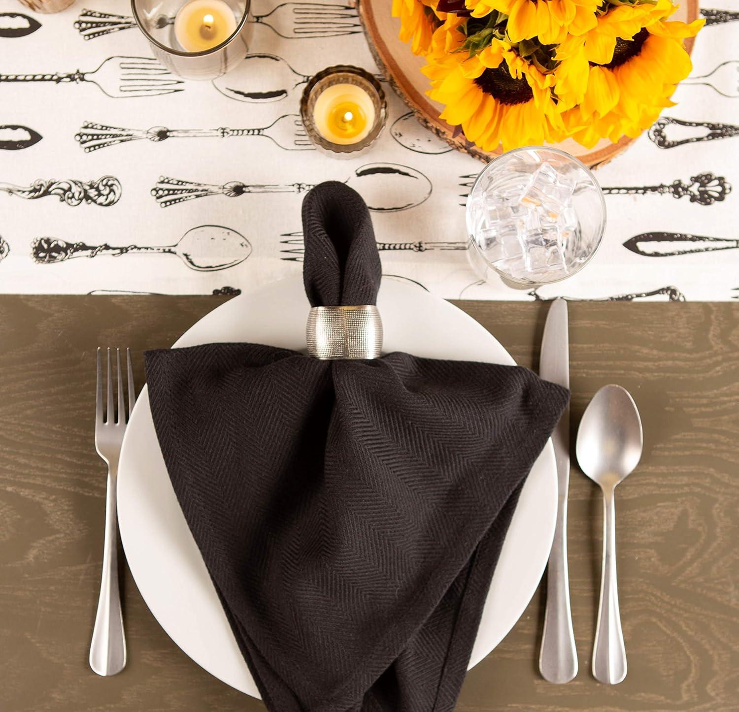 imageDII Decorative Assorted Silver Napkin Ring Set One Size Silver Textured Square 6 CountSilver Textured Square