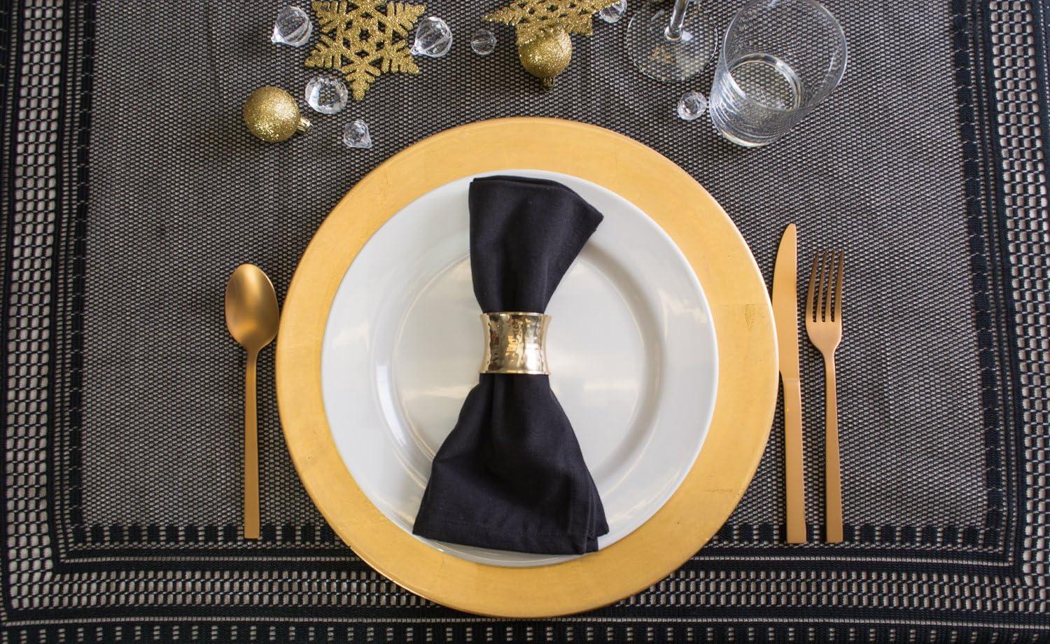 imageDII Decorative Buffet Basics Napkin Ring Set Hammered Gold 12 CountHammered Gold