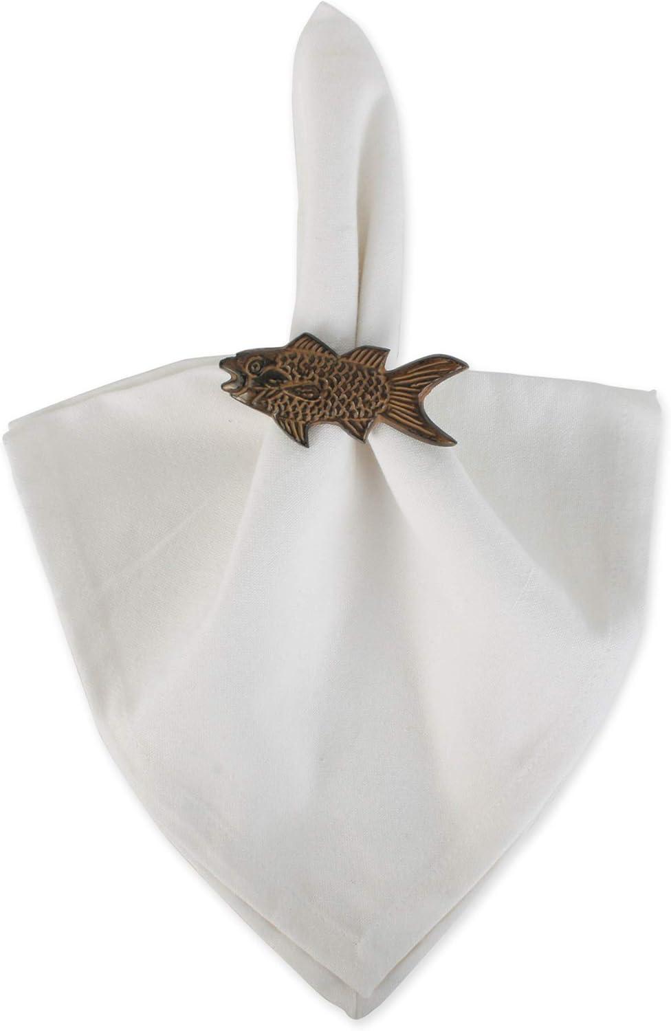 imageDII Decorative Unique Novelty Napkin Ring Set Gold Pineapple 6 CountFish