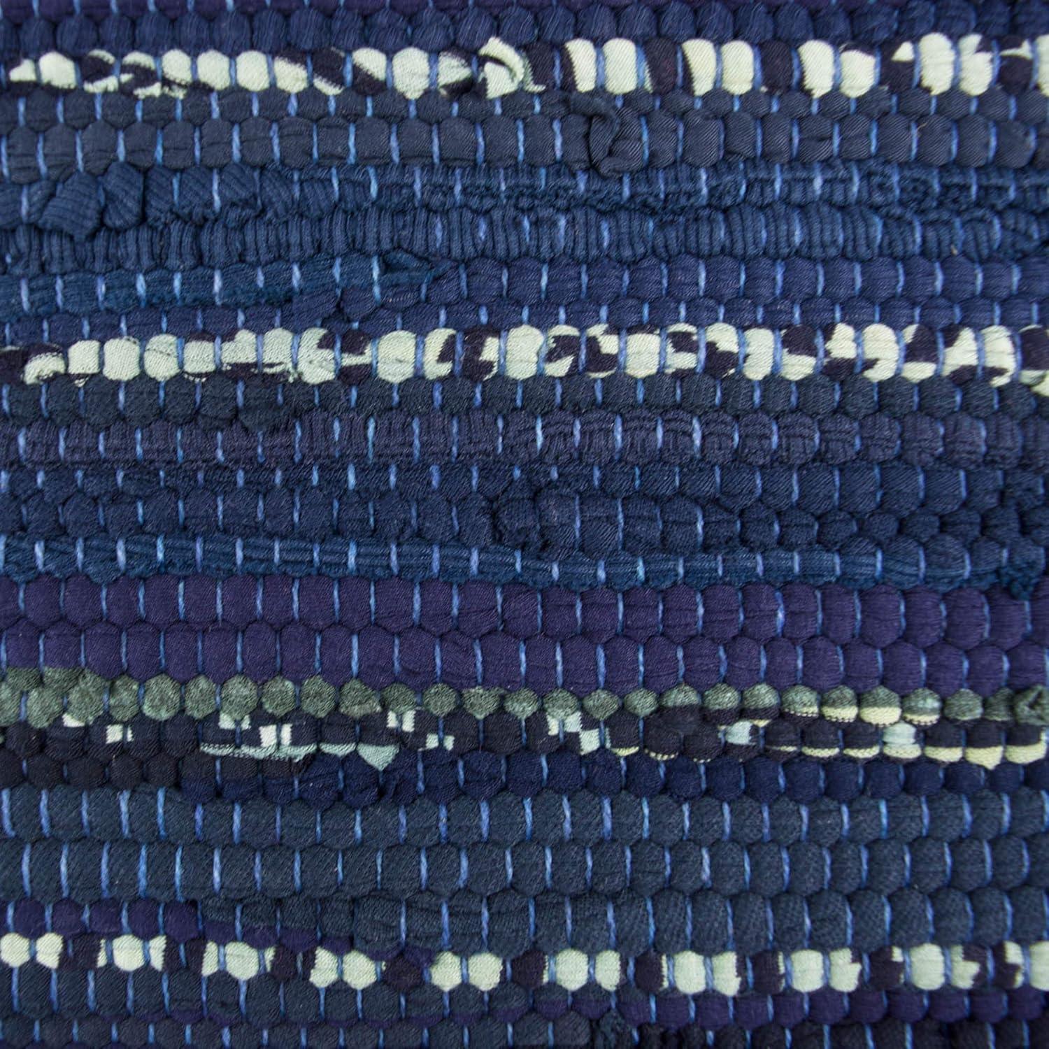 imageDII Handmade Chindi Tabletop Reversible and Machine Washable Placemat Set 13x19 NaturalBlue
