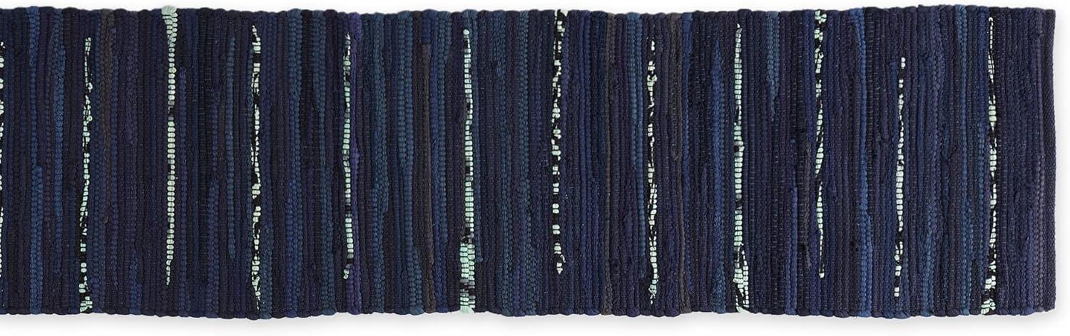 imageDII Handmade Chindi Tabletop Reversible and Machine Washable Placemat Set 13x19 NaturalBlue