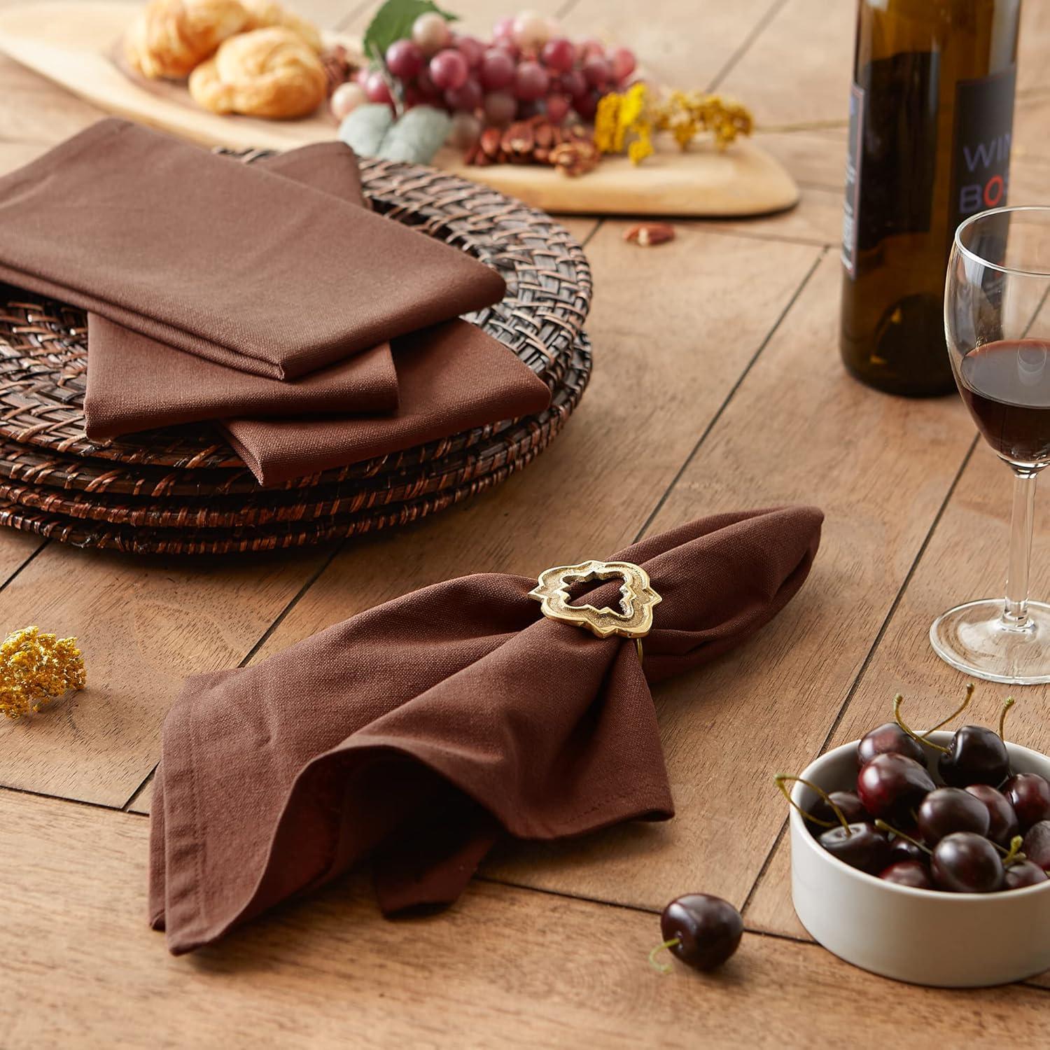 imageDII Solid Napkin Set Collection 20x20 Artichoke 6 PieceBark Brown