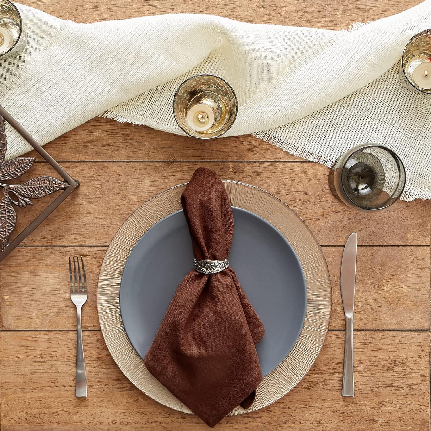imageDII Solid Napkin Set Collection 20x20 Artichoke 6 PieceBark Brown