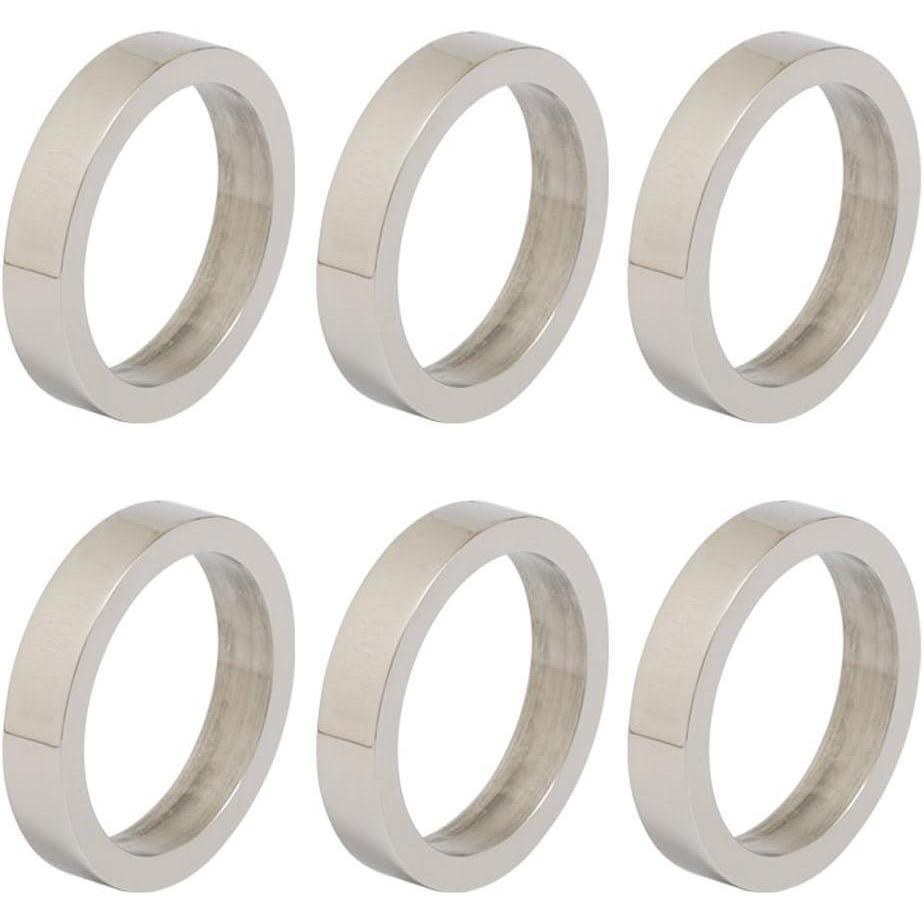 imageDII Decorative Assorted Silver Napkin Ring Set One Size Silver Textured Square 6 CountSilver Circle