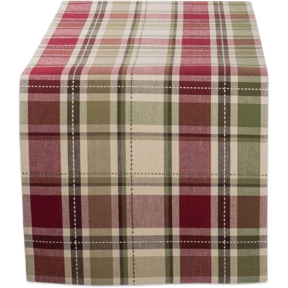 imageDII Fall ampamp Thanksgiving Dining Table Dcor Reusable Cotton Fabric Table Runner 13x36 Rustic Homespun PlaidTable Runner  13x72
