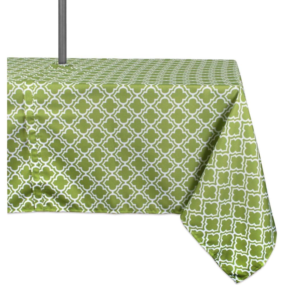 imageDII Green Lattice Outdoor Tabletop Collection Stain Resistant ampamp Waterproof 60quot Round wZipper Green60 x 120 in wZipper
