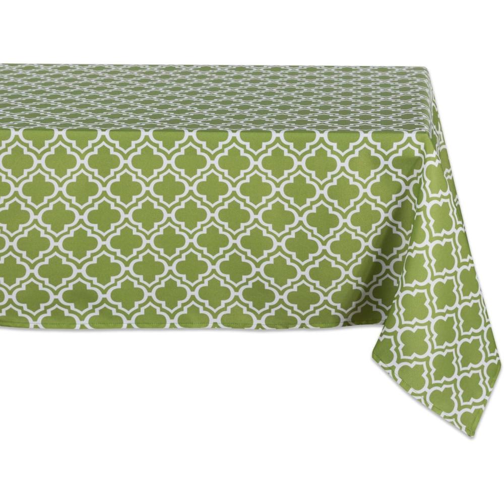 imageDII Green Lattice Outdoor Tabletop Collection Stain Resistant ampamp Waterproof 60quot Round wZipper Green84 x 60 Rectangular