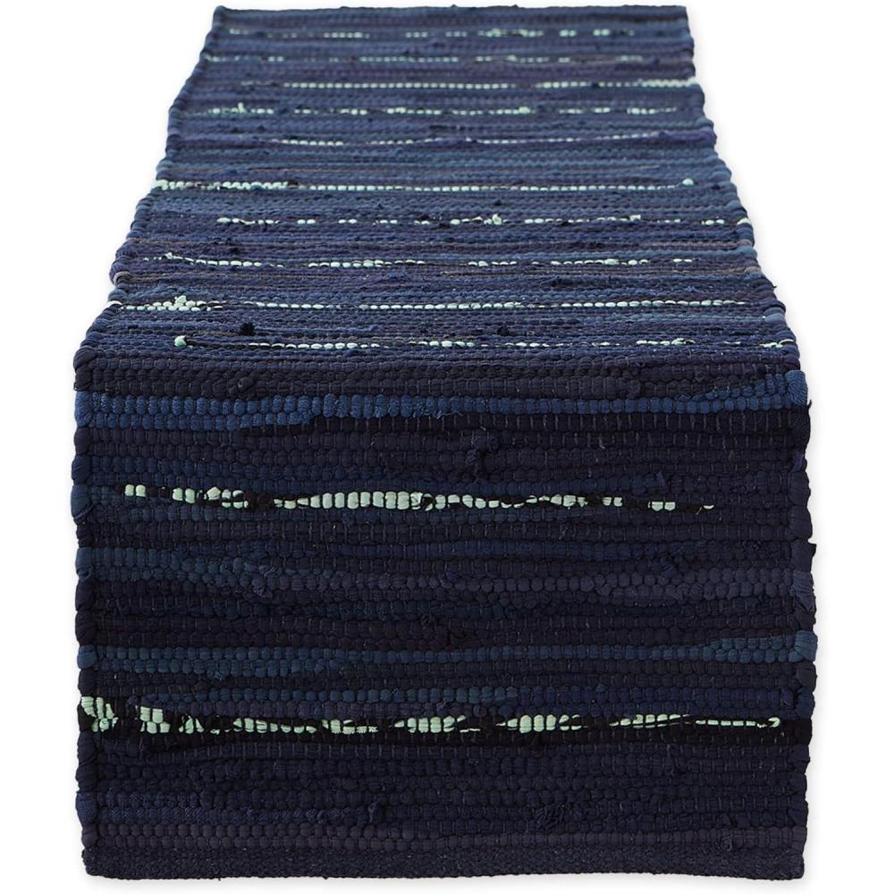 imageDII Handmade Chindi Tabletop Reversible and Machine Washable Placemat Set 13x19 NaturalBlue