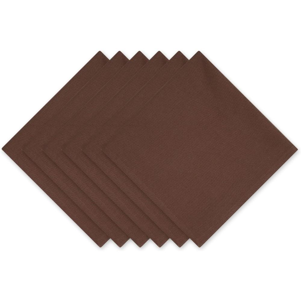 imageDII Solid Napkin Set Collection 20x20 Artichoke 6 PieceBark Brown