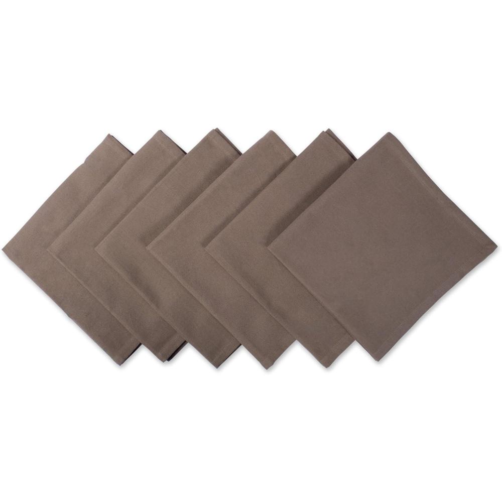 imageDII Solid Napkin Set Collection 20x20 Artichoke 6 PieceBrown