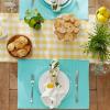 imageDII Basic Everyday Ribbed Tabletop 100 Cotton Placemat Set 13x19 White 6 PieceAqua