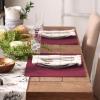 imageDII Basic Everyday Ribbed Tabletop 100 Cotton Placemat Set 13x19 White 6 PieceBarn Red