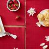 imageDII Basic Everyday Ribbed Tabletop 100 Cotton Placemat Set 13x19 White 6 PieceCardinal Red