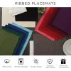 imageDII Basic Everyday Ribbed Tabletop 100 Cotton Placemat Set 13x19 White 6 PieceCardinal Red