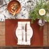 imageDII Basic Everyday Ribbed Tabletop 100 Cotton Placemat Set 13x19 White 6 PieceCinnamon