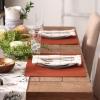imageDII Basic Everyday Ribbed Tabletop 100 Cotton Placemat Set 13x19 White 6 PieceCinnamon