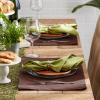 imageDII Basic Everyday Ribbed Tabletop 100 Cotton Placemat Set 13x19 White 6 PieceDark Brown