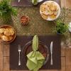 imageDII Basic Everyday Ribbed Tabletop 100 Cotton Placemat Set 13x19 White 6 PieceDark Brown
