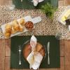 imageDII Basic Everyday Ribbed Tabletop 100 Cotton Placemat Set 13x19 White 6 PieceDark Green