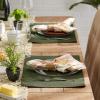 imageDII Basic Everyday Ribbed Tabletop 100 Cotton Placemat Set 13x19 White 6 PieceDark Green