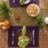 imageDII Basic Everyday Ribbed Tabletop 100 Cotton Placemat Set 13x19 White 6 PieceEggplant