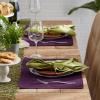 imageDII Basic Everyday Ribbed Tabletop 100 Cotton Placemat Set 13x19 White 6 PieceEggplant