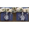 imageDII Basic Everyday Ribbed Tabletop 100 Cotton Placemat Set 13x19 White 6 PieceFrench Blue