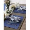 imageDII Basic Everyday Ribbed Tabletop 100 Cotton Placemat Set 13x19 White 6 PieceFrench Blue