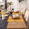 imageDII Basic Everyday Ribbed Tabletop 100 Cotton Placemat Set 13x19 White 6 PieceHoney Gold