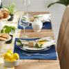 imageDII Basic Everyday Ribbed Tabletop 100 Cotton Placemat Set 13x19 White 6 PieceIndigo
