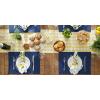 imageDII Basic Everyday Ribbed Tabletop 100 Cotton Placemat Set 13x19 White 6 PieceNautical Blue