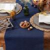 imageDII Basic Everyday Ribbed Tabletop 100 Cotton Placemat Set 13x19 White 6 PieceNautical Blue