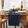 imageDII Basic Everyday Ribbed Tabletop 100 Cotton Placemat Set 13x19 White 6 PieceNautical Blue