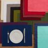 imageDII Basic Everyday Ribbed Tabletop 100 Cotton Placemat Set 13x19 White 6 PieceNautical Blue