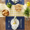 imageDII Basic Everyday Ribbed Tabletop 100 Cotton Placemat Set 13x19 White 6 PieceNautical Blue
