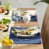 imageDII Basic Everyday Ribbed Tabletop 100 Cotton Placemat Set 13x19 White 6 PieceNautical Blue