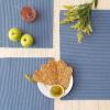 imageDII Basic Everyday Ribbed Tabletop 100 Cotton Placemat Set 13x19 White 6 PieceStonewash Blue