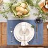 imageDII Basic Everyday Ribbed Tabletop 100 Cotton Placemat Set 13x19 White 6 PieceStonewash Blue