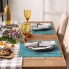 imageDII Basic Everyday Ribbed Tabletop 100 Cotton Placemat Set 13x19 White 6 PieceStorm Blue