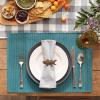 imageDII Basic Everyday Ribbed Tabletop 100 Cotton Placemat Set 13x19 White 6 PieceStorm Blue