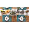 imageDII Basic Everyday Ribbed Tabletop 100 Cotton Placemat Set 13x19 White 6 PieceStorm Blue