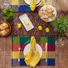 imageDII Basic Everyday Ribbed Tabletop 100 Cotton Placemat Set 13x19 White 6 PieceSummer Check