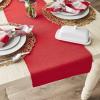 imageDII Basic Everyday Ribbed Tabletop 100 Cotton Placemat Set 13x19 White 6 PieceTango Red