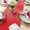 imageDII Basic Everyday Ribbed Tabletop 100 Cotton Placemat Set 13x19 White 6 PieceTango Red