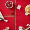 imageDII Basic Everyday Ribbed Tabletop 100 Cotton Placemat Set 13x19 White 6 PieceTango Red
