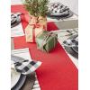 imageDII Basic Everyday Ribbed Tabletop 100 Cotton Placemat Set 13x19 White 6 PieceTango Red