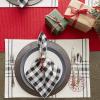 imageDII Basic Everyday Ribbed Tabletop 100 Cotton Placemat Set 13x19 White 6 PieceTango Red